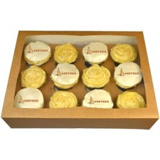PREMIUM Windowed Kraft Cupcake Boxes for 1, 2, 4, 6, 12 & 24 Cup Cakes & Tray