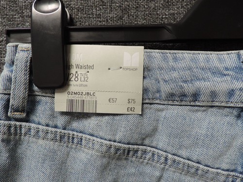 Topshop Mom High waisted Jeans Light Blue W28 L32 RRP £42 LN041 II 13 - Picture 6 of 6