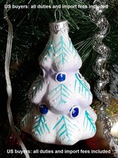Hand-Blown Glass Ornament White Christmas Tree Ukraine 2025 Collectible