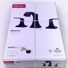 Pfister Bellance 8 in. Widespread Faucet w/ Drain Kit, Matte Black Finish NEW