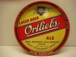 Vassoio birra vintage "Ortlieb's" Lager Philadelphia PA.