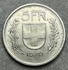 Switzerland 5 Francs Coin 1970