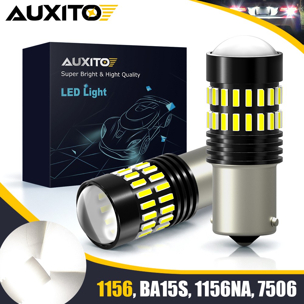2x AUXITO 1156 BA15S LED Backup Reverse Light Bulbs Daytime Running Lamps White