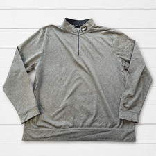 DKNY Golf Jumper Mens XL Grey 1/4 Zip Stretch Long Sleeve Pullover Casual