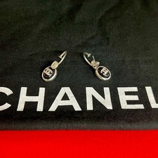 Chanel Coco Mark Earrings Women Silver One Size