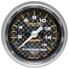 Autometer 4744 Carbon Fiber Pyrometer Egt Gauge 2-116 1600 F Stepper
