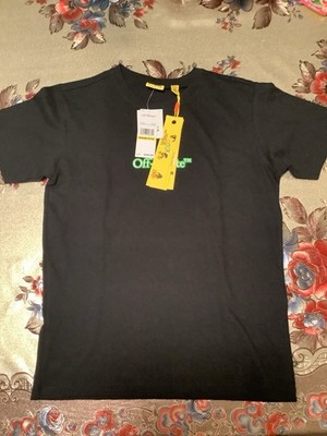 Off-White Men s Black Logo & Arrows Graphic Crewneck Short Sleeve Tee Size M