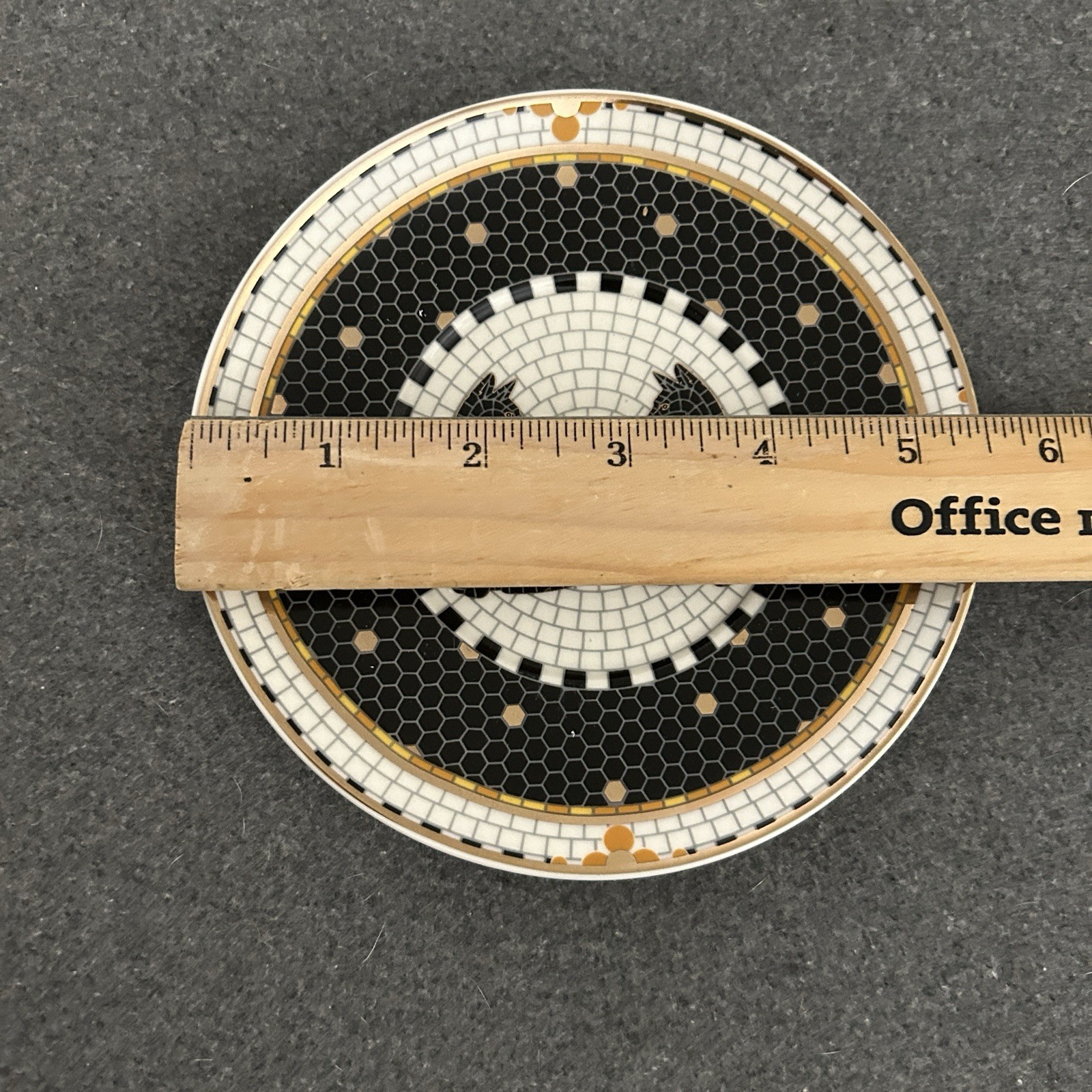 Anthropologie Bistro Tile Black Cats Espresso Cup Saucer Set NEW Halloween 5 oz