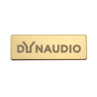 Dynaudio stainless steel customize Logo Badge 60mm(2.36'')X20mm(0.78'') Gold