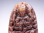 Old Nephrite Jade Stone Carved Pendant 6 Arms Kwan-Yin Buddha #10312501 — photo 2