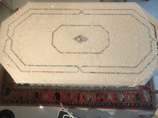 grande nappe ancienne ronde 190 cm en dentelle au crochet fait main
