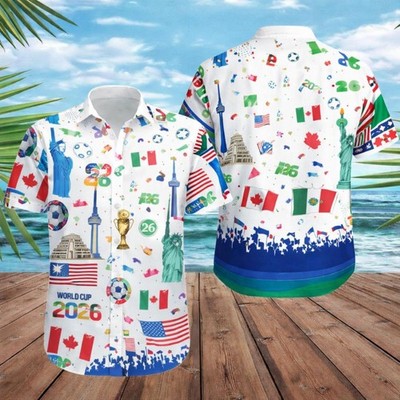 W.C 2026 Hawaiian Shirt, Soccer Tropical Shirt, Football Fan Aloha Shirt