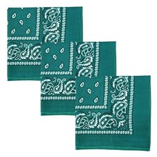 Motique Accessories Set of 3 Paisley Bandanas   100 Large, Dark Turquoise