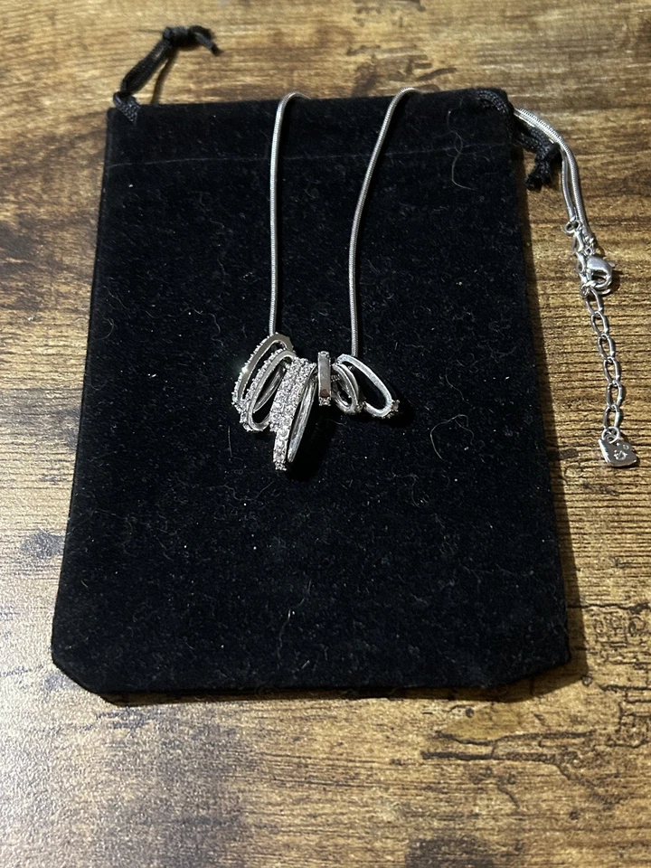 Collar colgante intercambiable reversible chapado en rodio danza Swarovski Foto 3 de 4