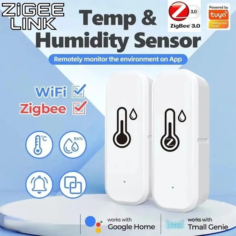 Zigbee 3.0 Temperature Humidity Sensor SmartThings Google Assistant Home Monitor