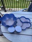 Tupperware Chip 'N Dip Party Bowl Set W/ Lid & 2 Hanging Dip Bowl Cobalt Blue — photo 1