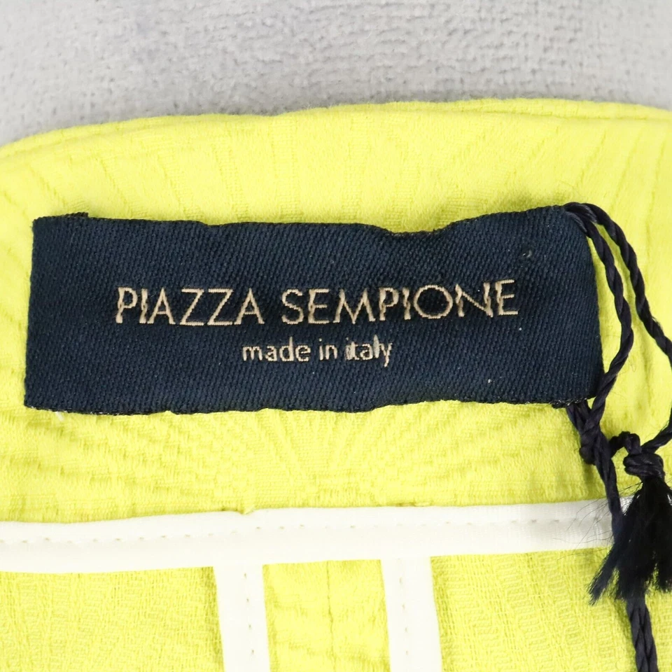 Chaqueta Piazza Sempione para mujer 8 EE. UU. 38 IT verde lima amarillo broches de presión sin cuello nueva Foto 4 de 4