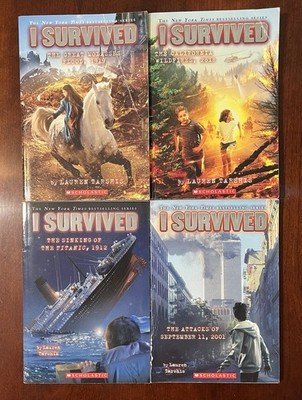 4 I SURVIVED series books lot Lauren Tarshis ages 7-10 History Homeschool