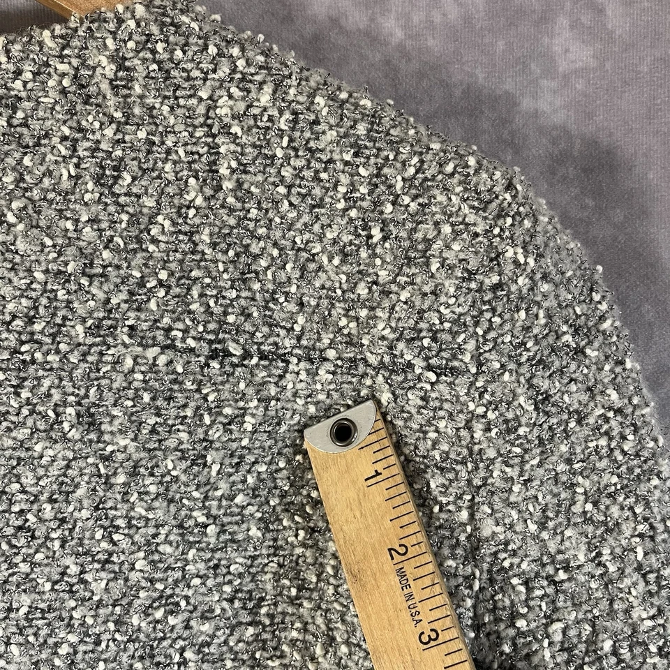 Rebecca Taylor Jacket Womens 6 Gray Tweed Knit Moto Zip Pockets Crew Neck Preppy - Image 3 of 4