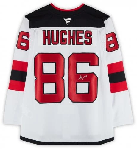Jack Hughes New Jersey Devils Autographed White Premium Hockey Jersey