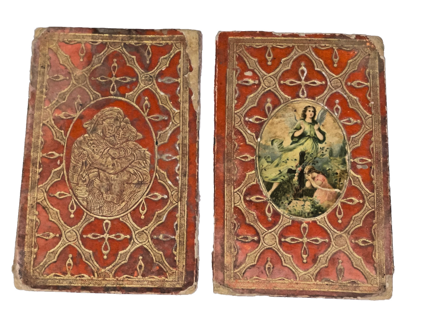 Copertina Antica Decorata XIX Secolo – Carta Dorata Illustrata 11,8 x 7,3 cm