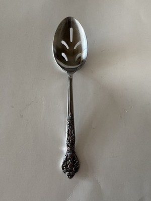 Versailles Stainless Slotted Serving Spoon Flatware MSI Japan Vintage Floral