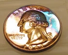 1962 Gem Proof Quarter 90% Monster Colorful Toning #418 ~ 2