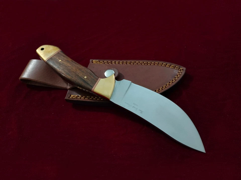 Cuchillo rígido desollador de supervivencia de acero al carbono 1095 hecho a mano para campamento base de 10,3" RW-661 Foto 3 de 4