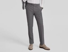 Calvin Klein Men's Gray Slim-Fit Wool-Blend Stretch Suit Pants Size 40W x 32L