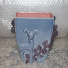 Vintage Red Wing 1120 Deer Fawn Vase Planter Pottery Vase 7" Nice!