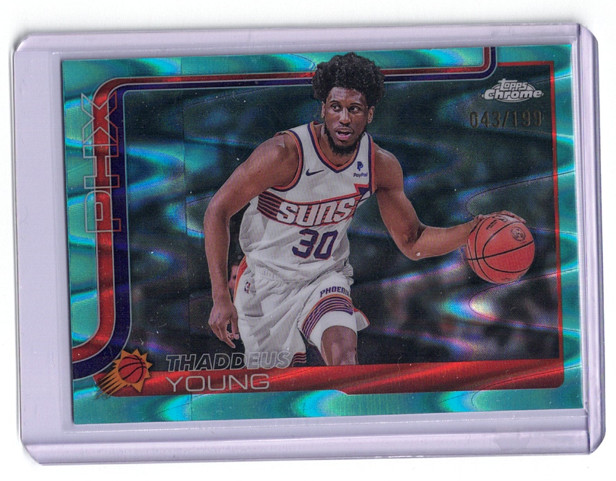2025-26 Topps Chrome Basketball Thaddeus Young Aqua Refractor /199 #135 Limited