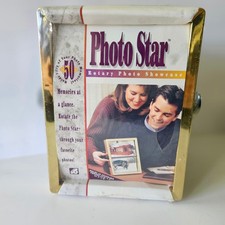 Vtg Byers Photo Star Rotary Photo Showcase Holds 50 Pictures NEW Black and Gold
