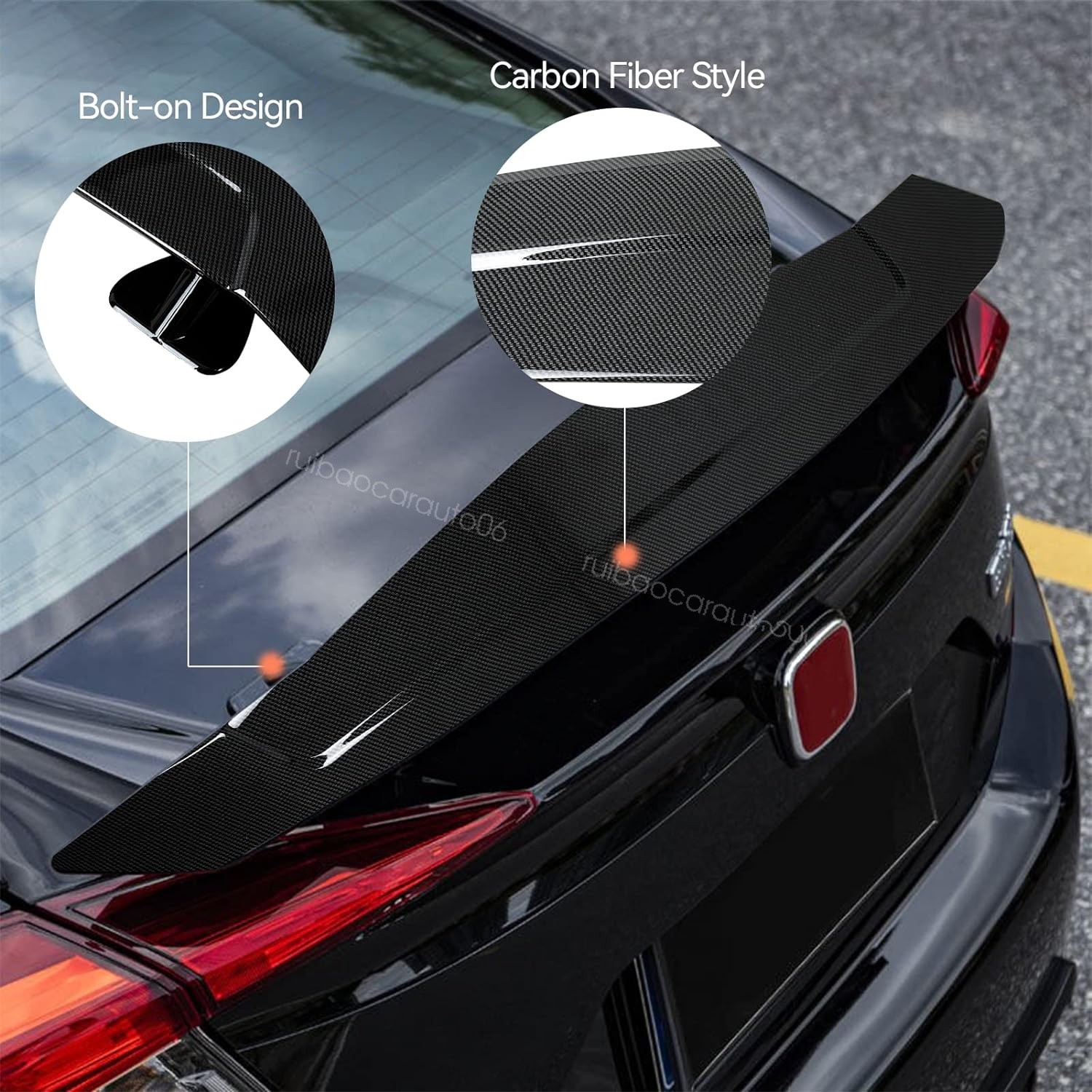 46"GT Style Rear Trunk Spoiler Wing Racing Wing Carbon Style For Acura NSX