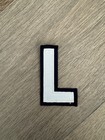 Vintage Hand Cut Tackle Twill Letter L 2 Color White On Navy 3 1/4” 3.25 Inches — photo 1