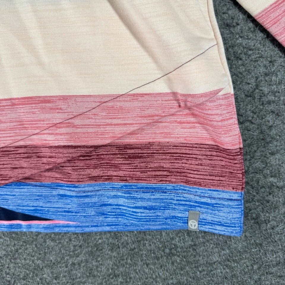 T by Talbots Women’s 2X Pullover Lightweight Striped Zip Detail Athleisure - Image 3 of 4