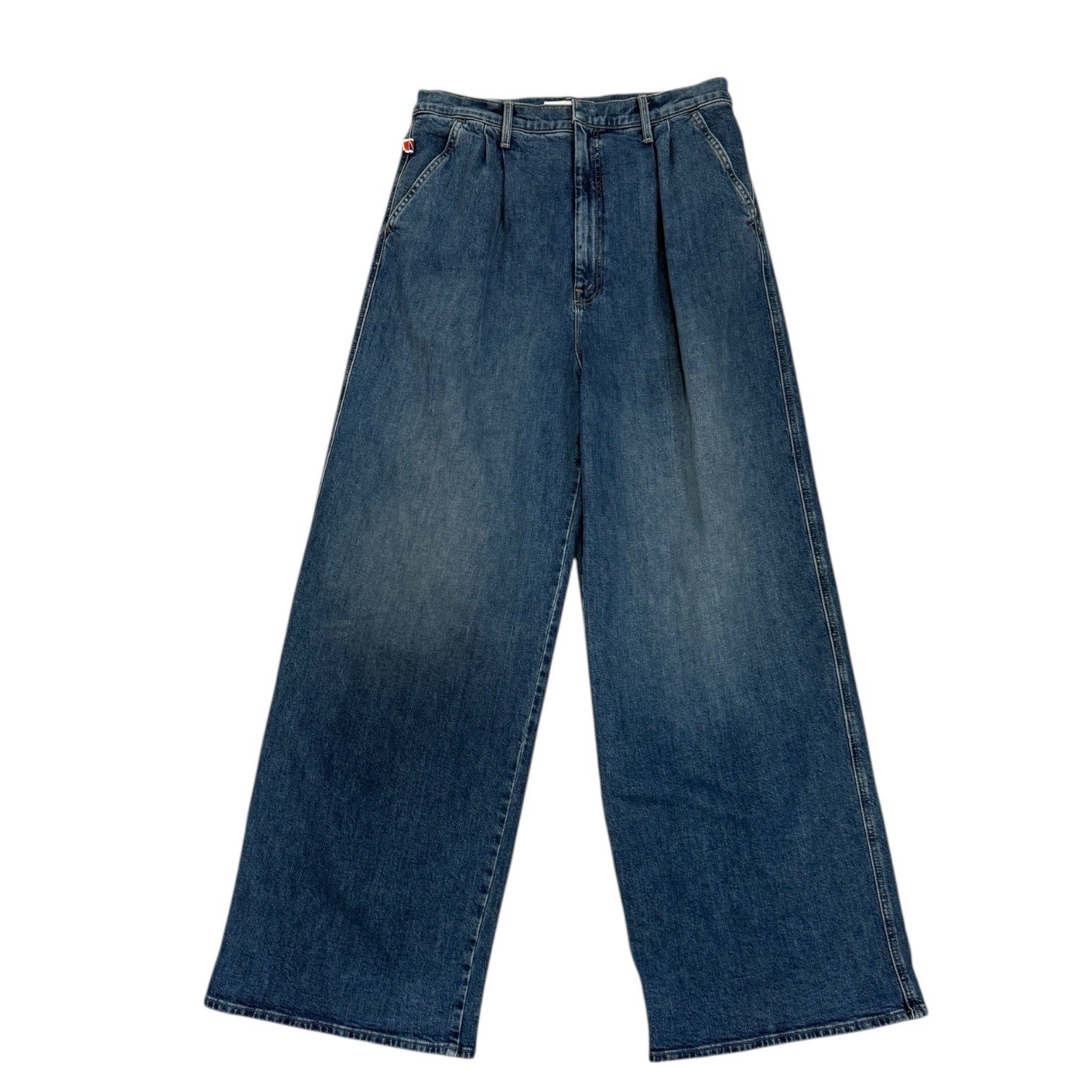 Clare V x MOTHER The Pleated Belle Prep Heel Wide Leg Jeans Size 34 Plus Size