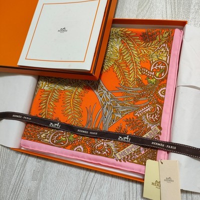 Unused w/box HERMES Carre 90 Maitres de la Foret Silk Scarf 90cm Annie Faivre