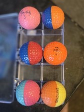Vintage Lot Of 4 Ping Two tone Ping golf balls.SPALDING PGA ARE SINGLE COLOR.