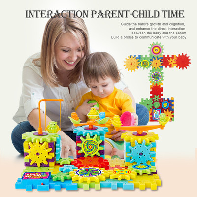 Electric Gears 3D Model Building Kits Plastic Brick Blocks Educational Toys for 
