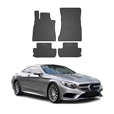 OMAC Floor Mats Liner for Mercedes S Class C217 Coupe 2015-2021 Rubber Black 4x