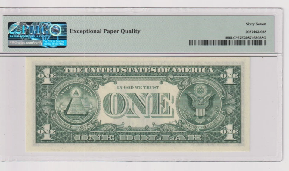 Fr 1905-C* 1969B $1 FRN C00922060* PMG 67EPQ GEM CU STAR PHILADELPHIA 1969-B - Image 2 of 2