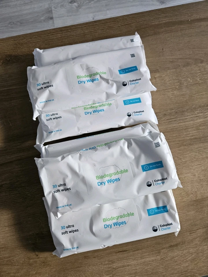 Coloplast Charter Hygienic Dry Wipes - 30 in Pack x 6 Packs New & Sealed