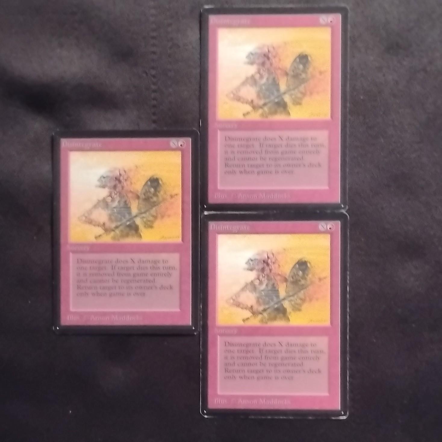 Magic The Gathering Beta Disintegrate x3 Sorcery Red Anson Maddocks