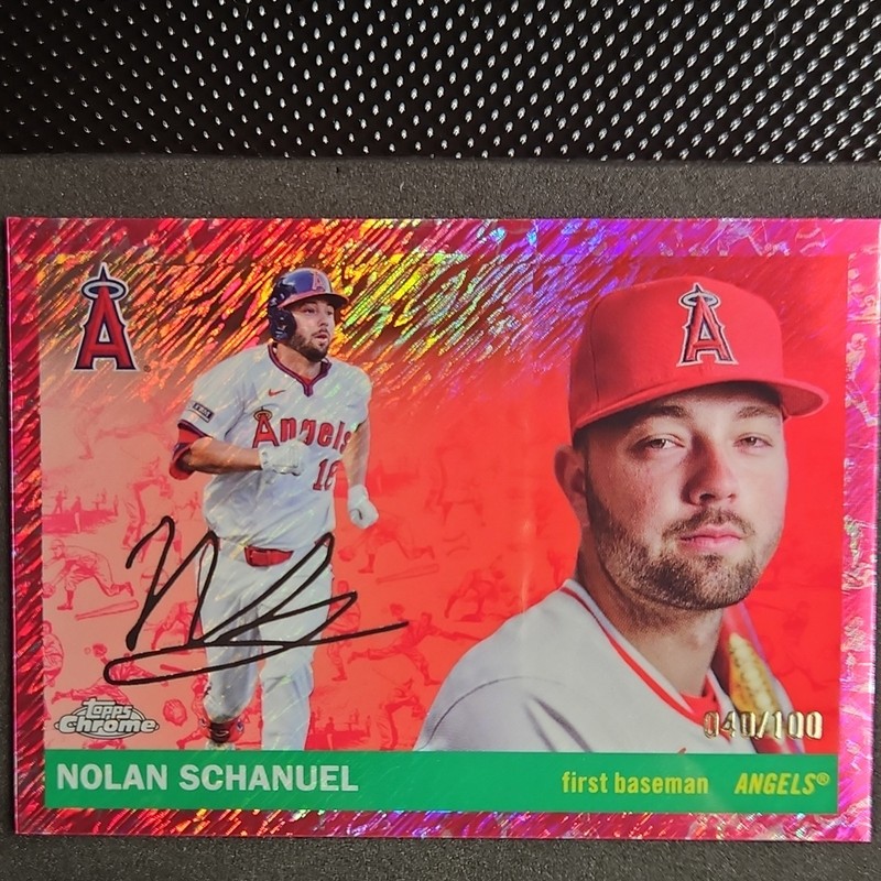 Nolan Schanuel /100 2025 Topps Chrome Platinum Cream/Fuchsia Shimmer #76