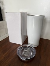 20oz Stainless Steel White Blank Sublimation Tumblers w/Lid and Box