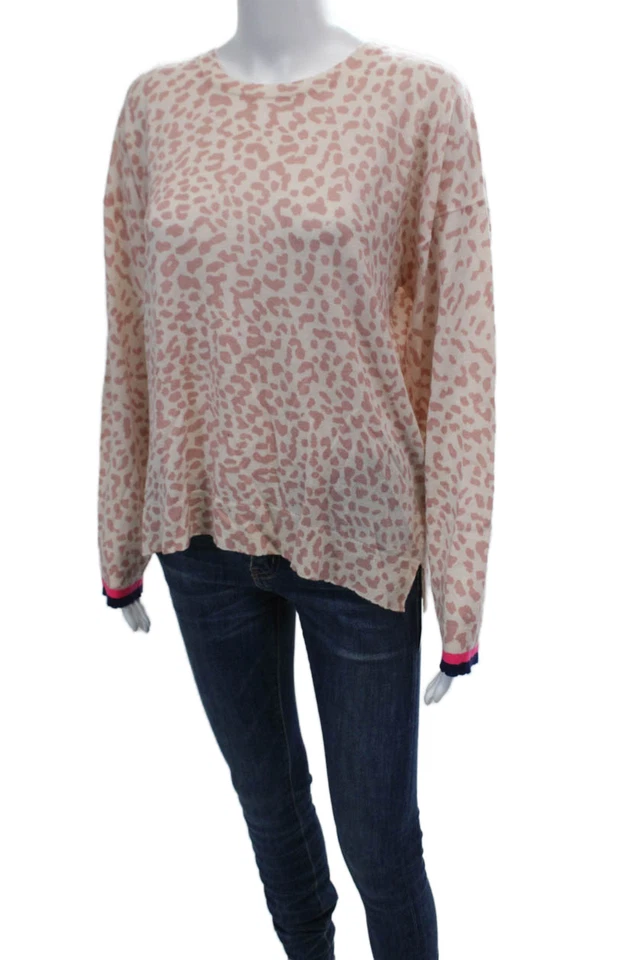 Разные женские кашемир животных печать ворота свитер розовый темно-синий размер 3 - Изображение 2 из 4