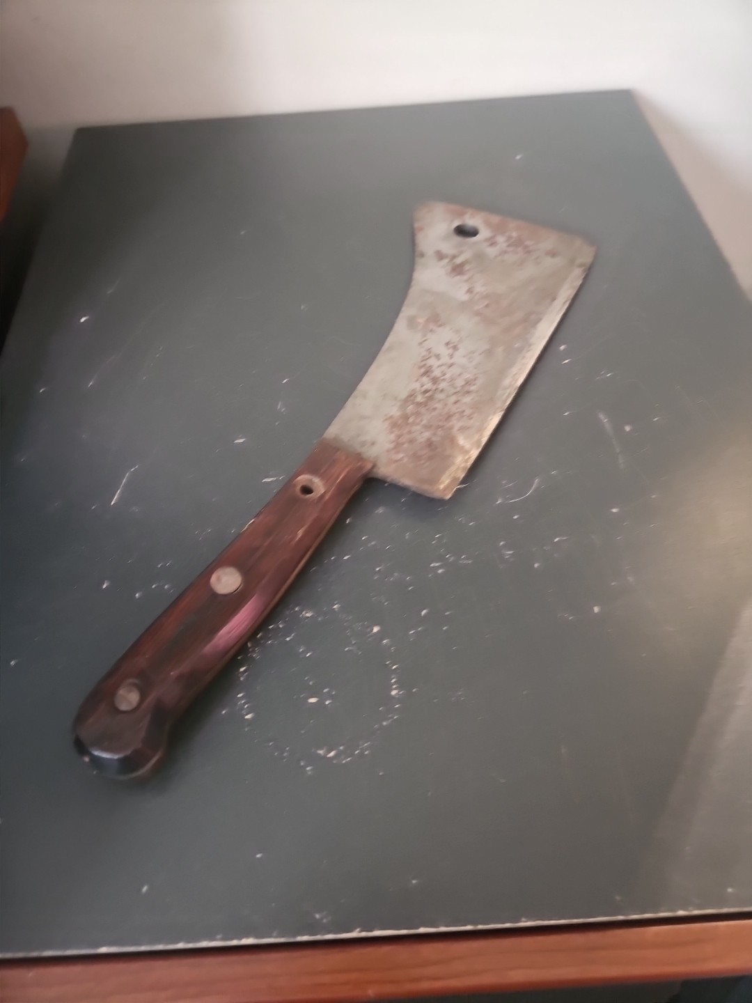  Meat Cleaver Antique 14 " 1×" x 4 1/4  " overall size 