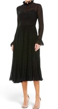 Mac Duggal 49627 | Chiffon A Line | Long Sleeve Dress | Tea Length | Women’s 12