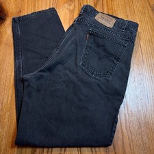 Vintage Levis 550 Jeans Mens 40x30 Black Relaxed Tapered Orange Tab Made in USA