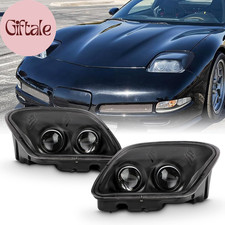 Projector Headlights For Chevy Corvette C5 1997 2004 Black Housing Pair Projector Headlights For Chevy Corvette C5 1997 2004 Black Housing Pair